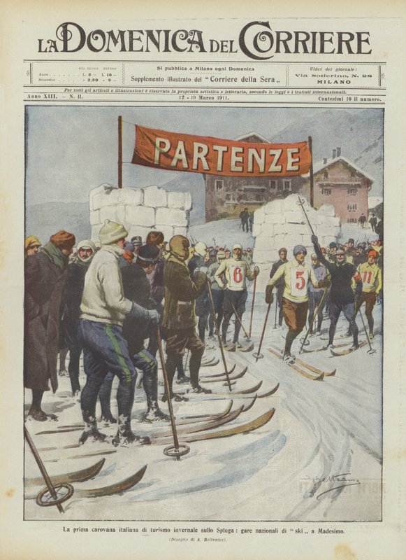 Prima carovana italiana di turismo invernale sullo Spluga, gare nazionali di sci a Madesimo da Achille Beltrame