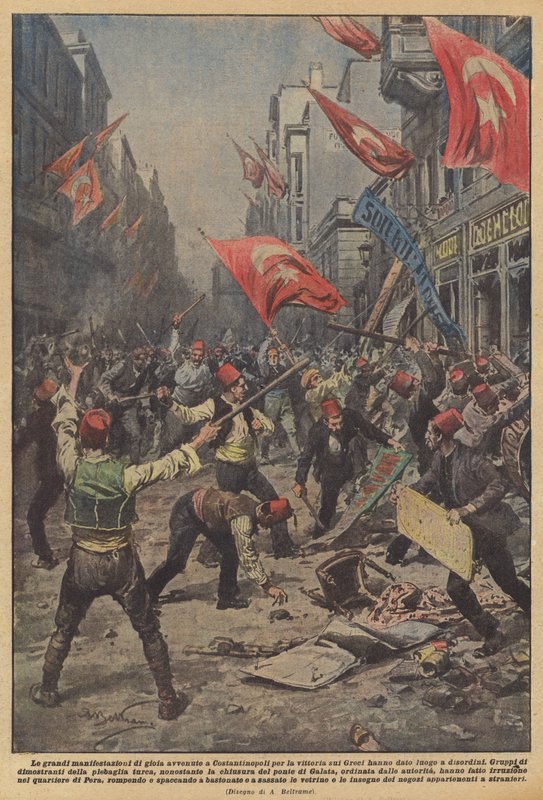 Le grandi manifestazioni di gioia avvenute a Costantinopoli per la vittoria sui Greci hanno dato luogo a disordini da Achille Beltrame