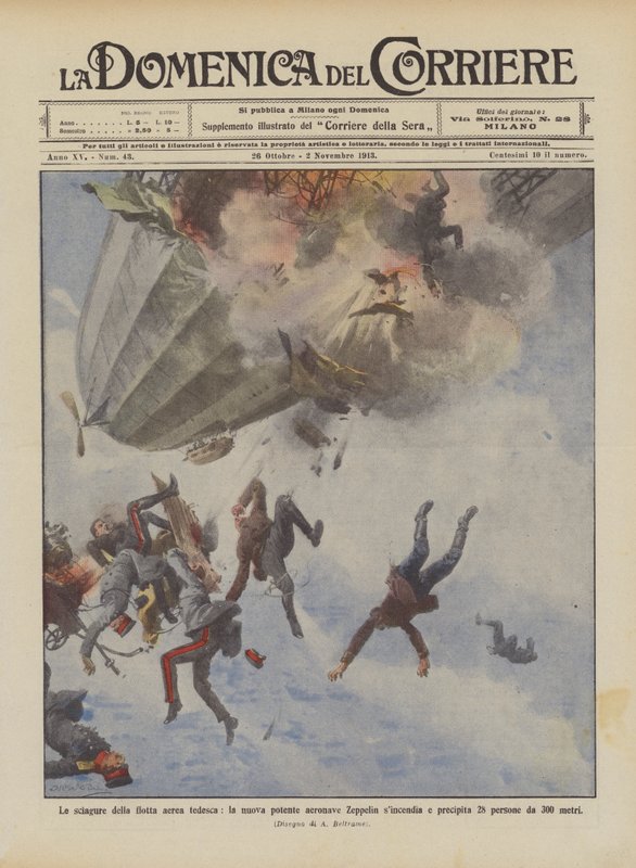 Aeronave Zeppelin si incendia e precipita da Achille Beltrame