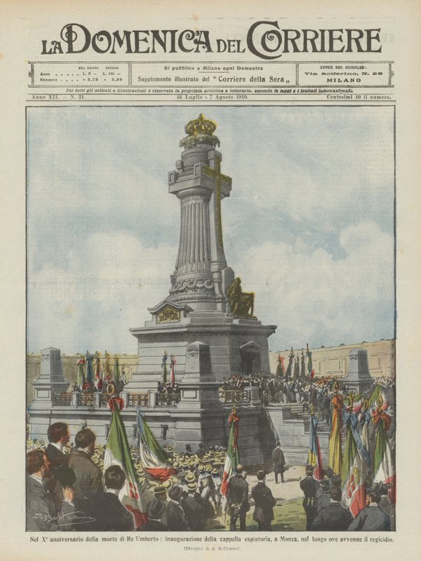 Nel decimo anniversario della morte di Re Umberto, inaugurazione della cappella espiatoria, a Monza da Achille Beltrame