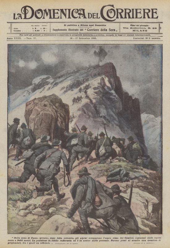 Nella zona di Fassa (Avisio), dopo lotta accanita, gli alpini occuparono l