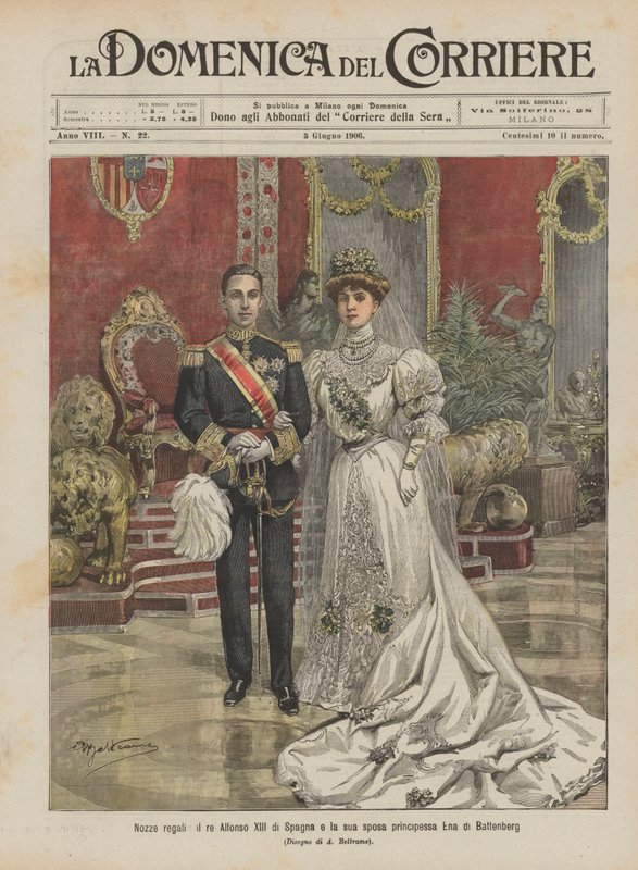 Nozze regali, il re Alfonso XIII di Spagna e la principessa Ena di Battenberg da Achille Beltrame