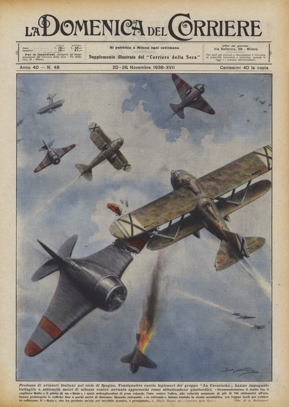 Prodezze di aviatori italiani nel cielo di Spagna da Achille Beltrame