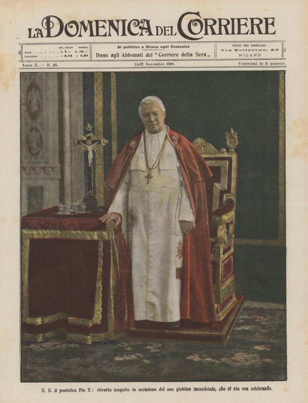 S.S. il pontefice Pio X, ritratto eseguito in occasione del suo giubileo sacerdotale, che si sta ora celebrando da Achille Beltrame