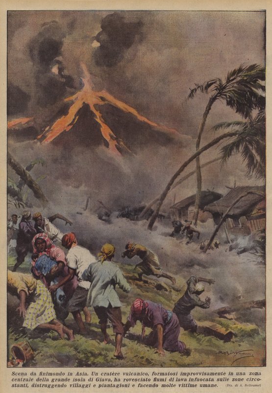 Scena da finimondo in Asia da Achille Beltrame