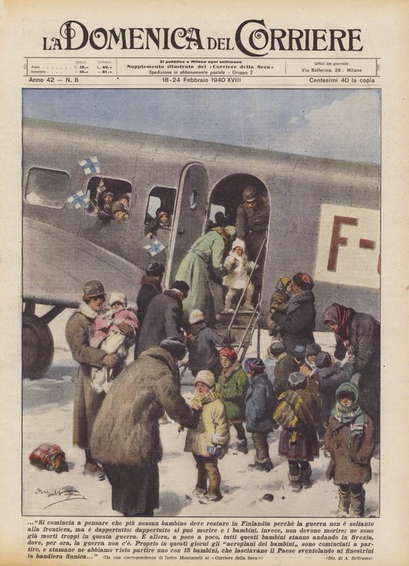 Si comincia a pensare che più nessun bambino deve restare in Finlandia perché la guerra non da Achille Beltrame
