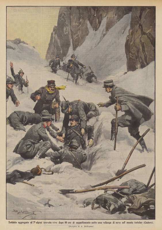 Soldato del 7° alpini trovato vivo dopo 40 ore sotto una valanga da Achille Beltrame