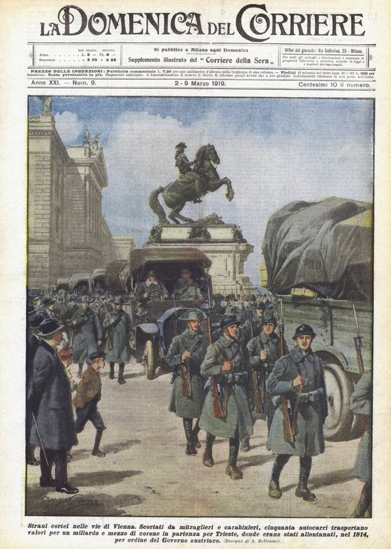 Strani cortei nelle vie di Vienna da Achille Beltrame
