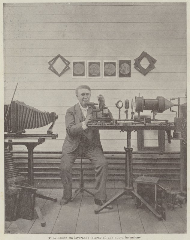 T. A. Edison sta lavorando intorno ad una nuova invenzione da Achille Beltrame