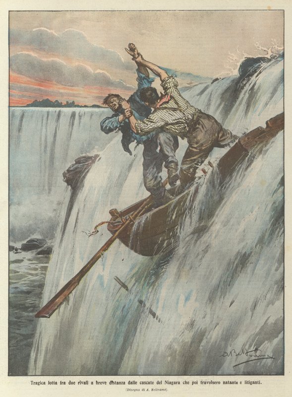Tragica lotta fra due rivali a breve distanza dalle cascate del Niagara che poi travolsero natante e litiganti da Achille Beltrame