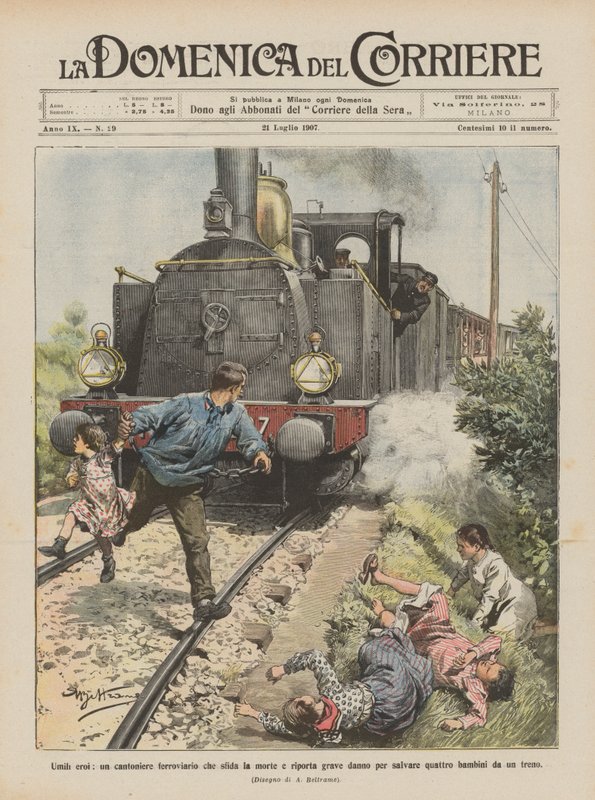 Umili eroi, un cantoniere ferroviario che sfida la morte e riporta gravi danni per salvare quattro persone da Achille Beltrame