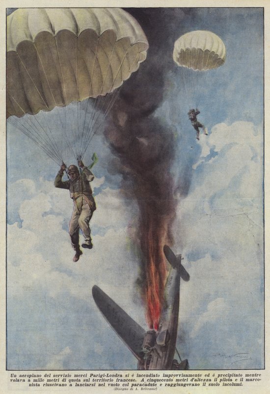 Un aeroplano del servizio merci Parigi-Londra si è incendiato improvvisamente ed è precipitato da Achille Beltrame