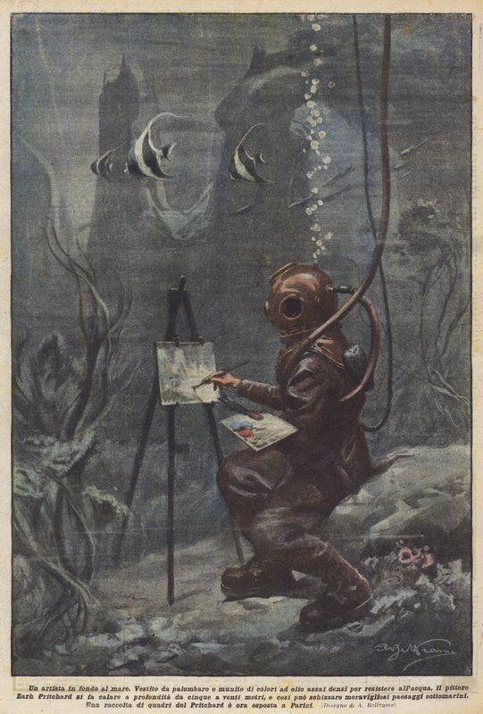 Un artista in fondo al mare da Achille Beltrame