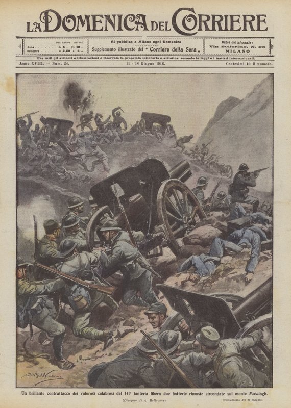Un brillante contrattacco dei valorosi calabresi del 141° fanteria libera due batterie rimaste da Achille Beltrame