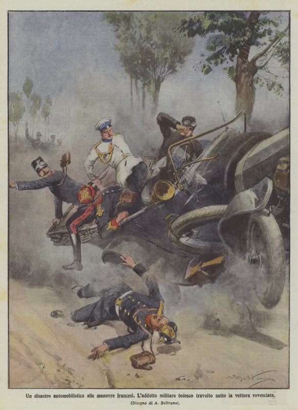 Un disastro automobilistico alle manovre francesi, l
