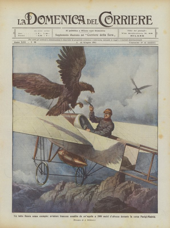 Un fatto finora senza esempio, aviatore francese assalito da un