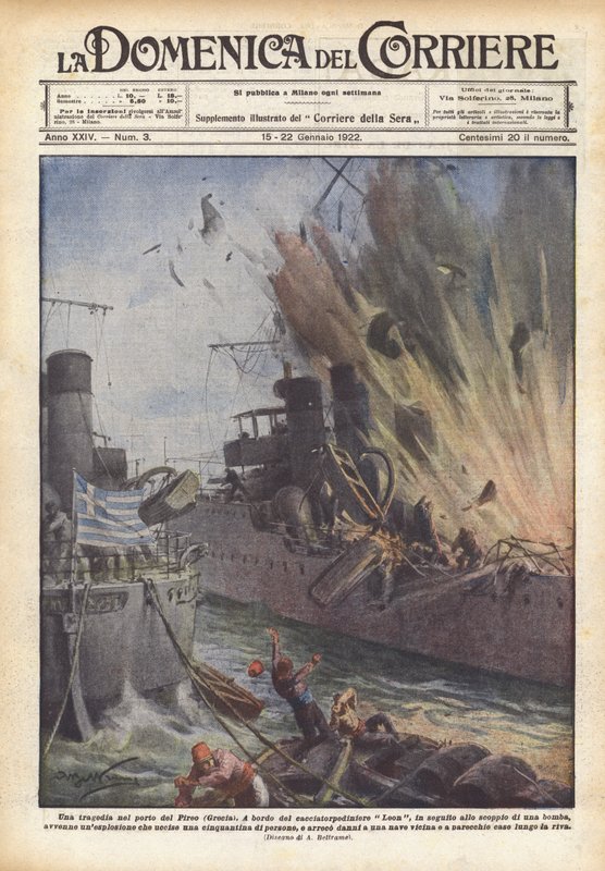 Una tragedia nel porto di Pireo (Grecia) da Achille Beltrame