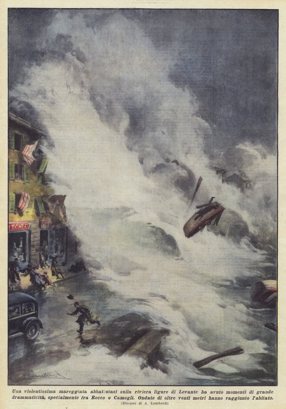 Una violentissima mareggiata sulla riviera ligure di Levante da Achille Beltrame