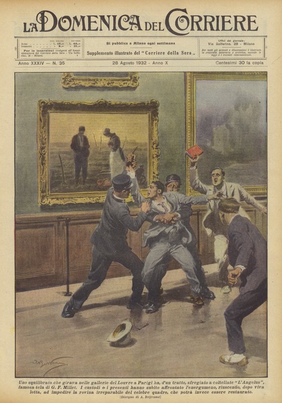 Uno squilibrato che girava nelle gallerie del Louvre a Parigi ha, d