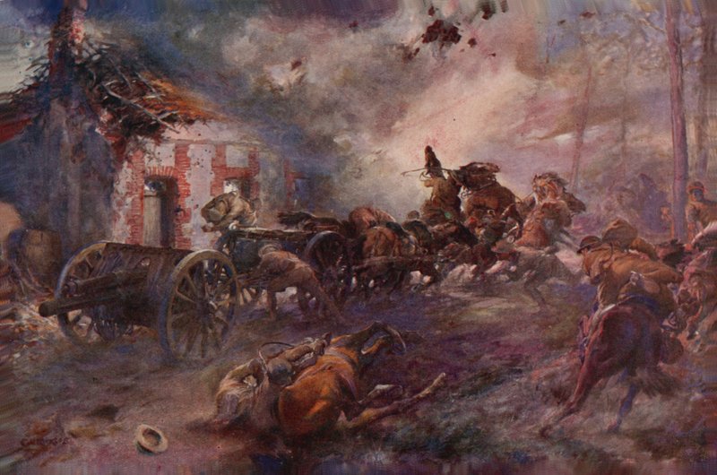 Artiglieria Britannica in Azione sotto il Fuoco da Addison Thomas Millar