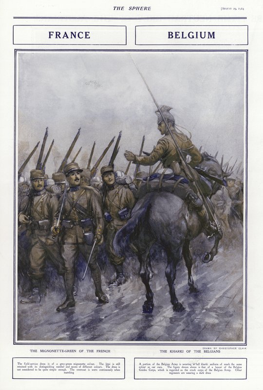 Uniformi militari francesi e belghe, Prima Guerra Mondiale, 1914 da Addison Thomas Millar