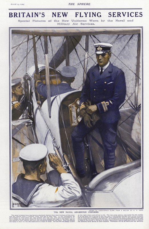 Nuove uniformi del Royal Naval Air Service britannico, 1914 da Addison Thomas Millar