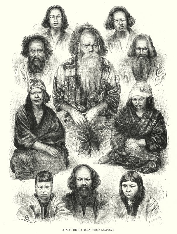Popolo Ainu del nord del Giappone da Adolf Neumann