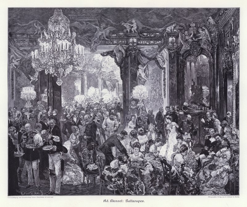 Cena da Ballo da Adolph Friedrich Erdmann von (after) Menzel