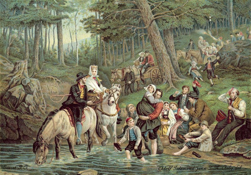 Scena norvegese da Adolph Tidemand