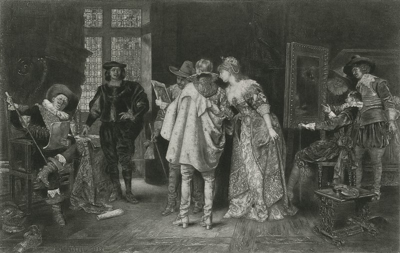 Conoscitori nello Studio di Rembrandt, illustrazione da 