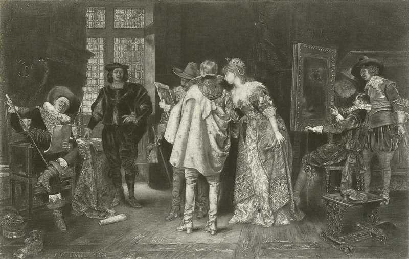 Connoisseurs nello studio di Rembrandt da Adolphe Alexandre Lesrel