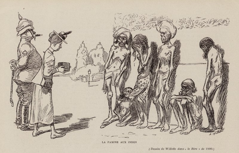 Carestia in India da Adolphe Leon Willette