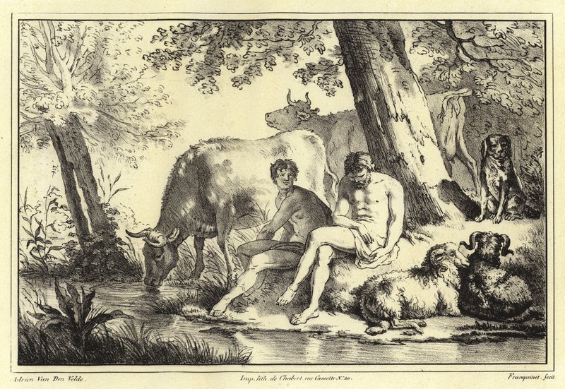 Scena sulla riva del fiume da Adriaen van de Velde