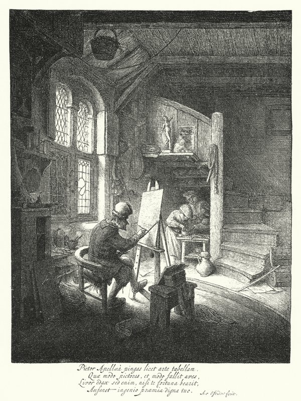 Il pittore (incisione) da Adriaen Jansz. van Ostade