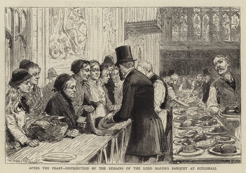 Dopo il banchetto, distribuzione dei resti del banchetto del sindaco alla Guildhall da Adrien Emmanuel Marie