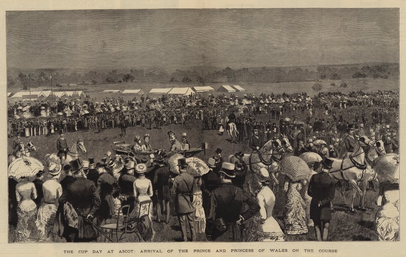 Il giorno della coppa ad Ascot, arrivo del principe e della principessa del Galles sul campo da Adrien Emmanuel Marie