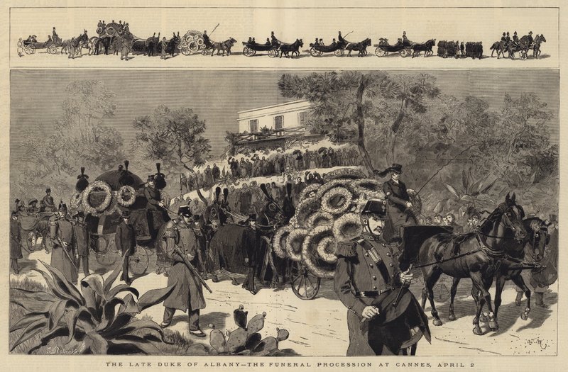 Il defunto Duca di Albany, il corteo funebre a Cannes, 2 aprile da Adrien Emmanuel Marie