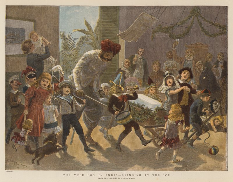 Il ceppo di Natale in India, portando il ghiaccio da Adrien Emmanuel Marie