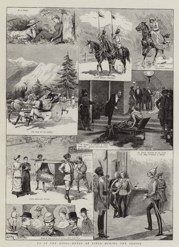 Su nelle colline, note a Simla durante la stagione da Adrien Emmanuel Marie
