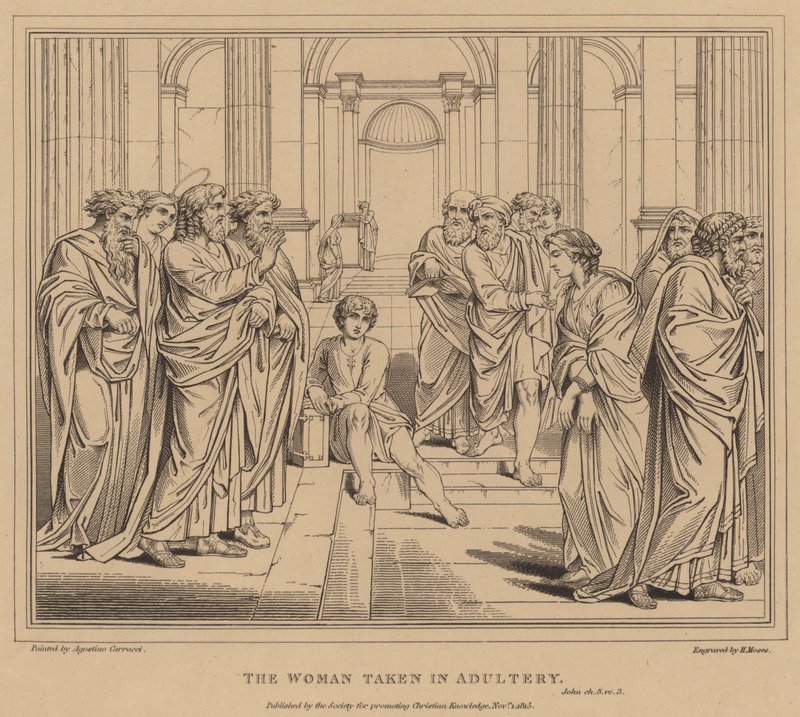 La donna sorpresa in adulterio, Giovanni da Agostino Carracci