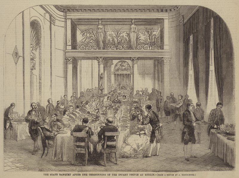 Il banchetto di stato dopo il battesimo del principe infante a Berlino da Albert Kretschmer