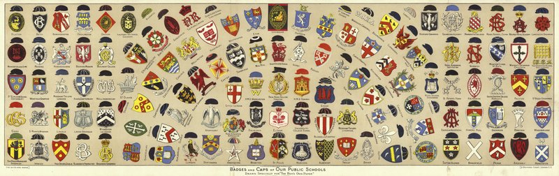 Distintivi e cappelli delle scuole pubbliche britanniche da Albert Lambert
