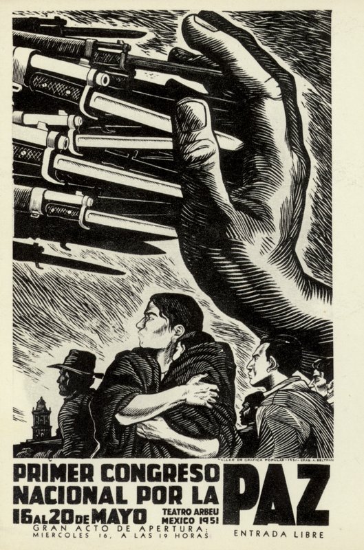 Poster per il Primo Congresso Nazionale della Pace, Messico, 16-20 maggio 1951 da after Albert Robida