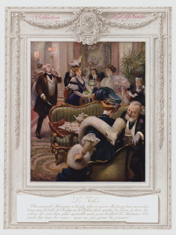 Belle Epoque Parigi, Signora alla moda che prende il tè da Albert Guillaume