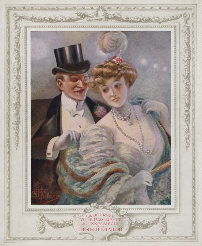 Belle Époque Parigi, Signora alla moda con il suo ammiratore da Albert Guillaume