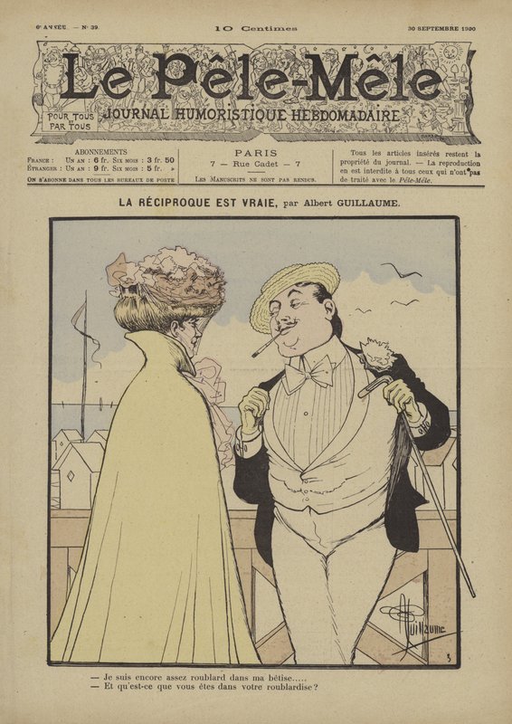 La Reciprocità è Vera. Illustrazione per Le Pêle-Mêle, 1900 da Albert Guillaume