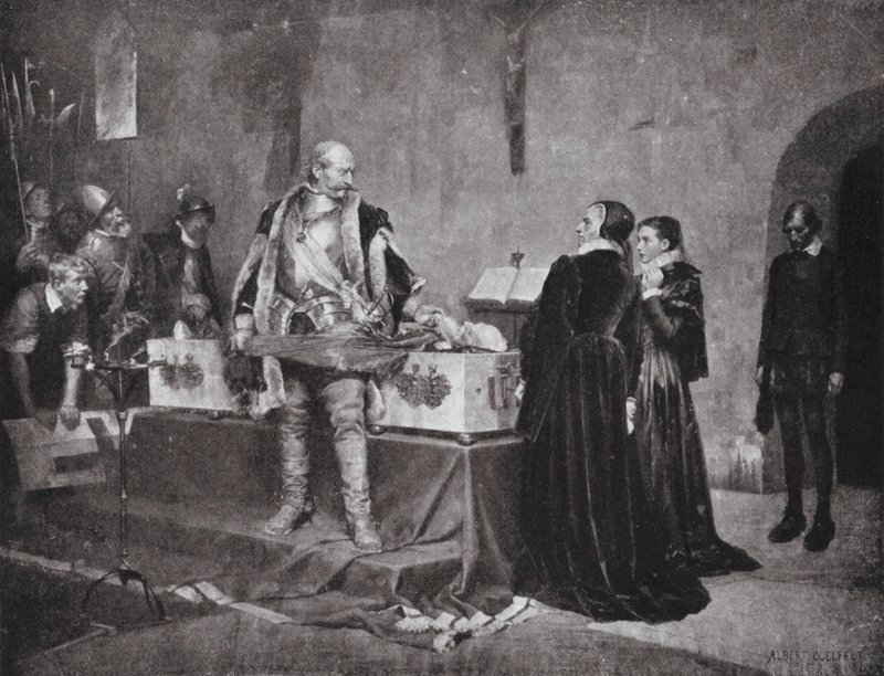 Il Duca Carlo insulta il cadavere del suo nemico Fleming da Albert Gustaf Aristides (after) Edelfelt