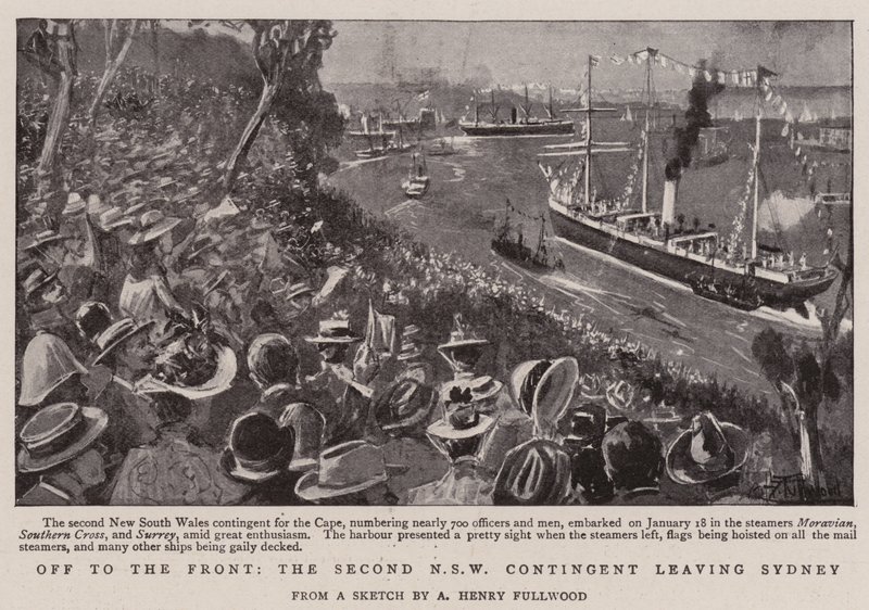 Verso il fronte, il secondo contingente del NSW che lascia Sydney da Albert Henry Fullwood