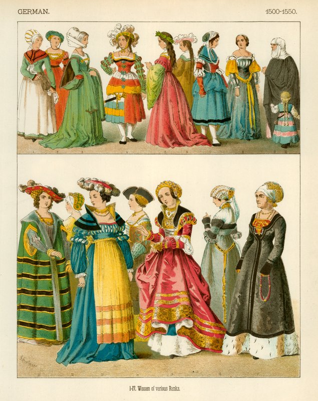 Costumi tedeschi 1500-1550 da Albert Kretschmer