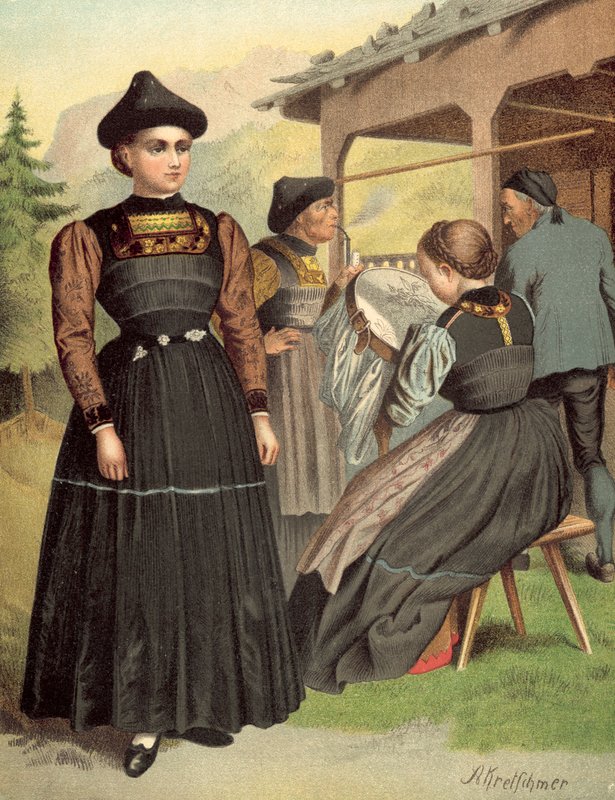 Costume tedesco, Vorarlberg, Bregenzerwald da Albert Kretschmer